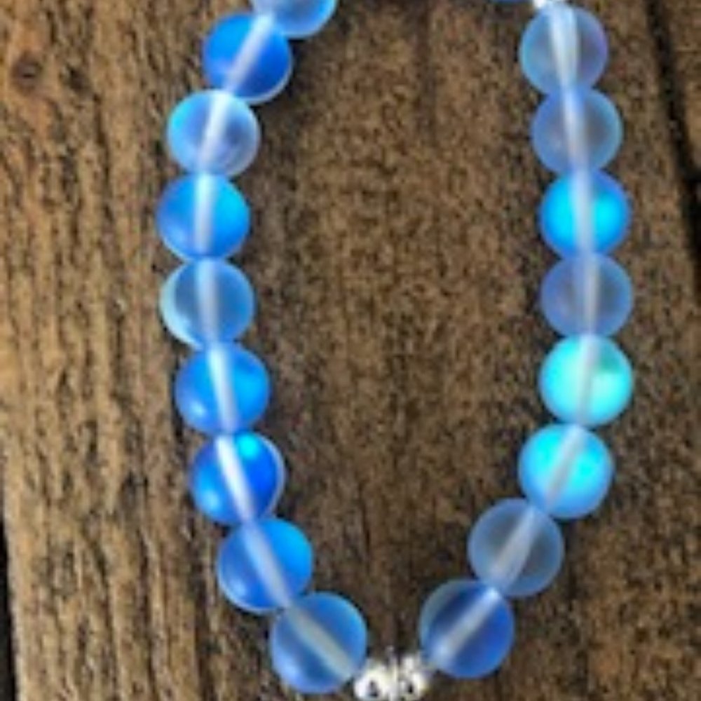 Sky Blue Mystic Aura Quartz  Beads Bracelet